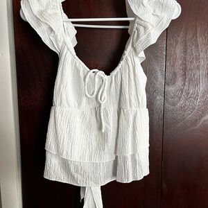 Elegant White Ruffle Top